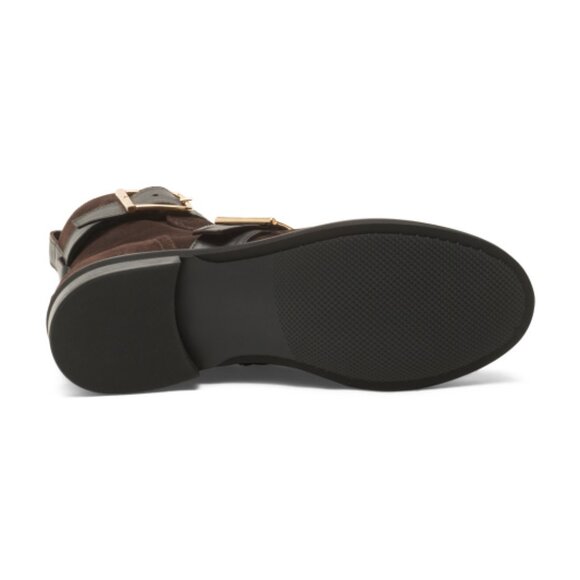 NAPOLEONI Made In Italy Suede Booties With Buckles - Picture 3 of 3